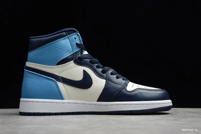 Obsidian | 1 University Jordan Air Retro 555088-140 Blue OG UNC High - 0920